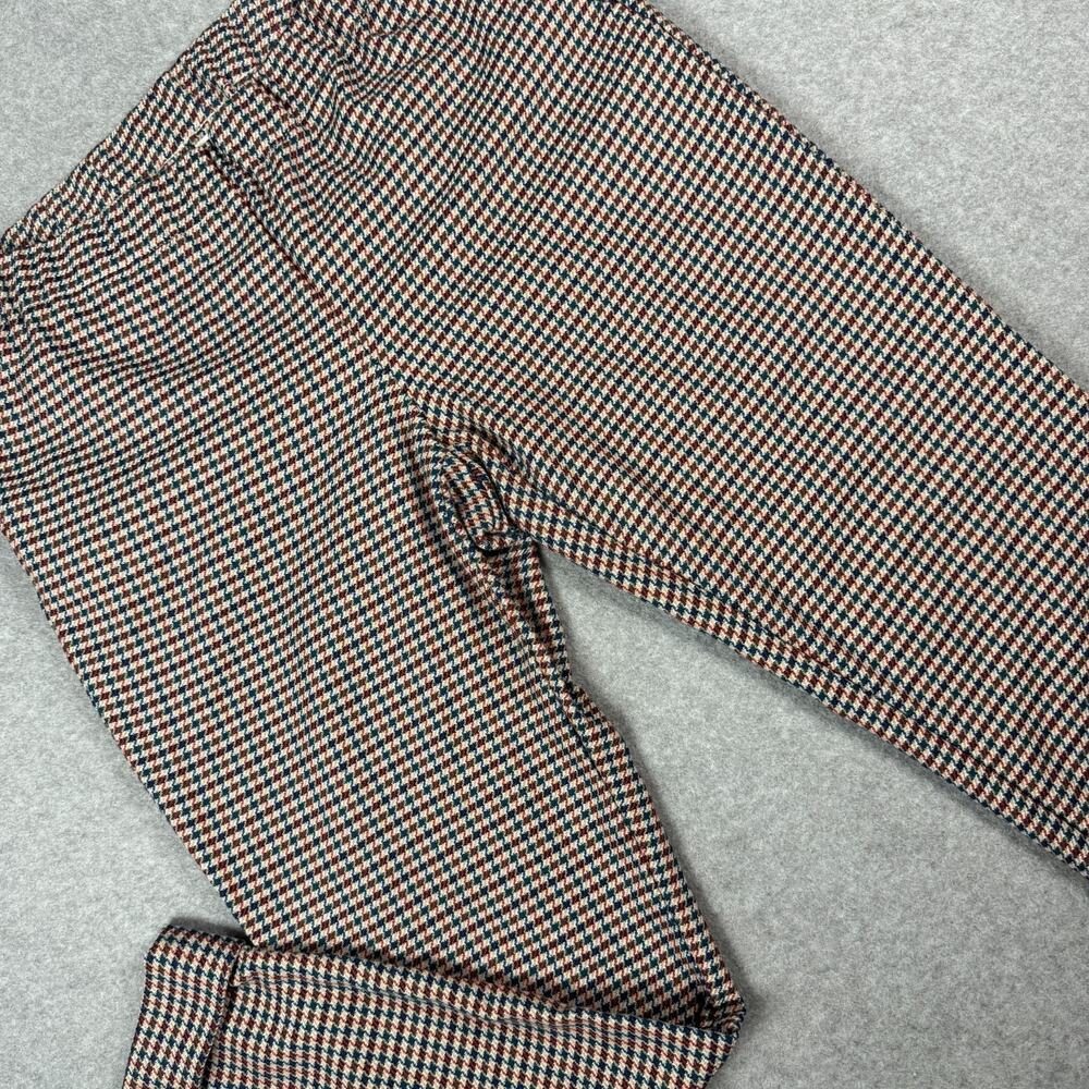 J. Jill Houndstooth Preppy Career Pull On Pants Stretch Elastic Waist Pockets 10